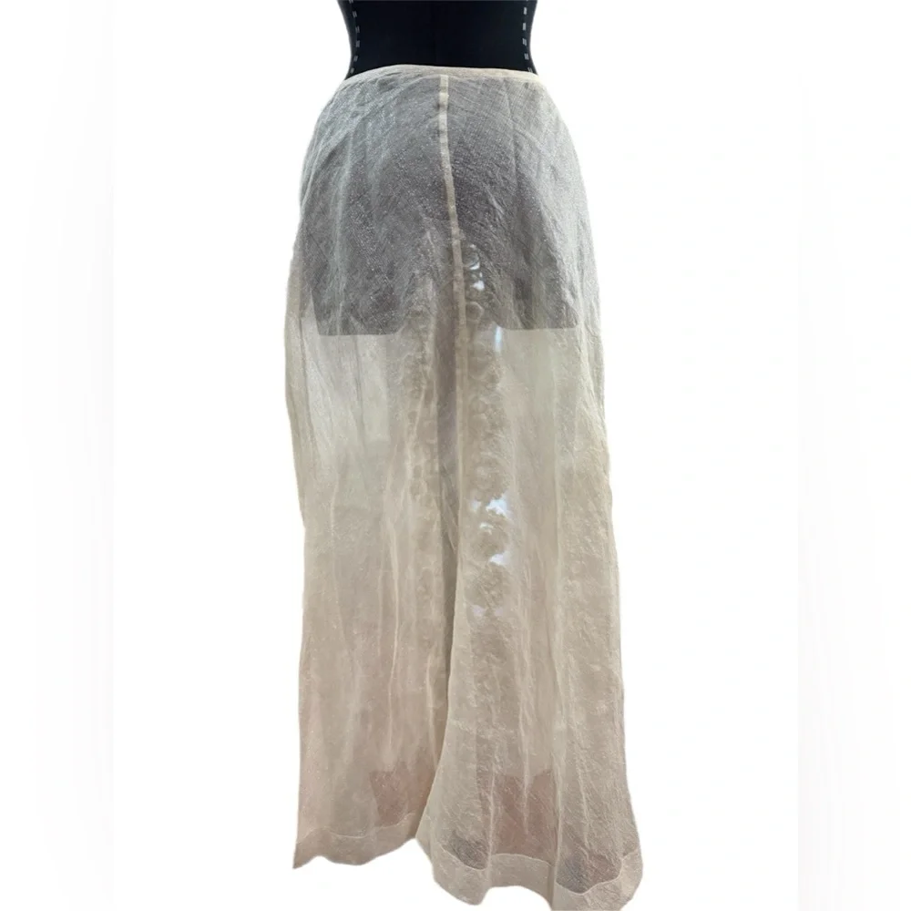 Sheer Midi Skirt with Embroidery - Picture 3 of 6